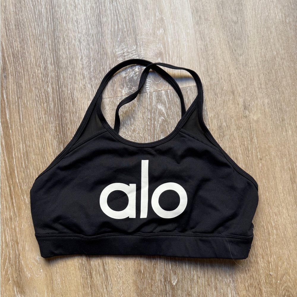 ALO Yoga Black Swim Bikini Top